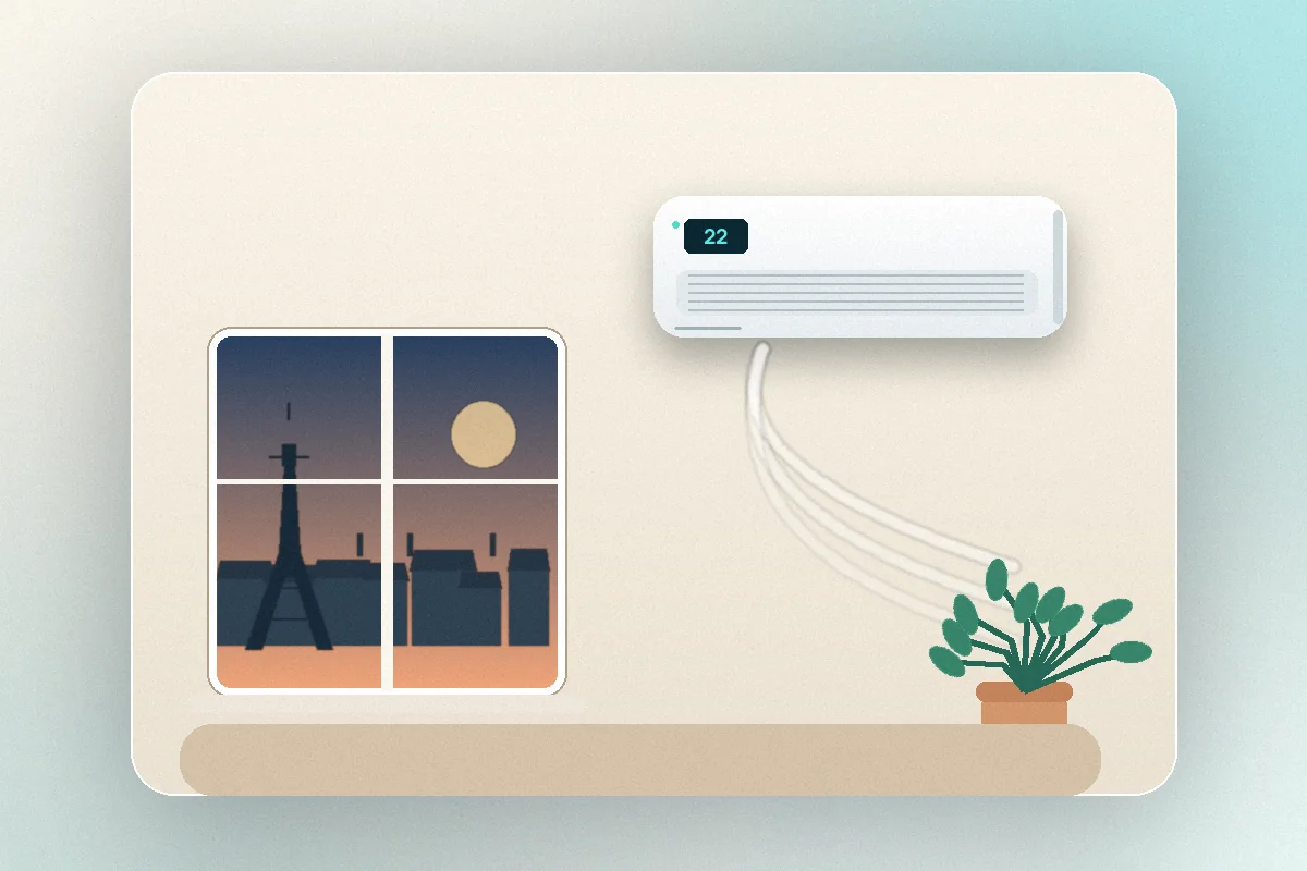Climatisation réversible installée dans un salon parisien lumineux